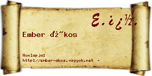 Ember Ákos névjegykártya